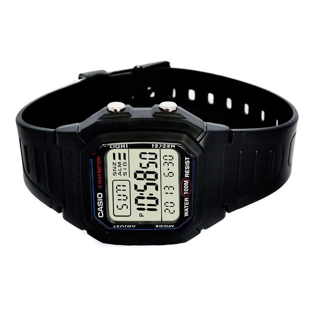 Casio W800HG Men's Digital Watch: 100M Water-Resistant, Multi-Function Alarm, Countdown Timer & 10-Year Battery - watchband.direct