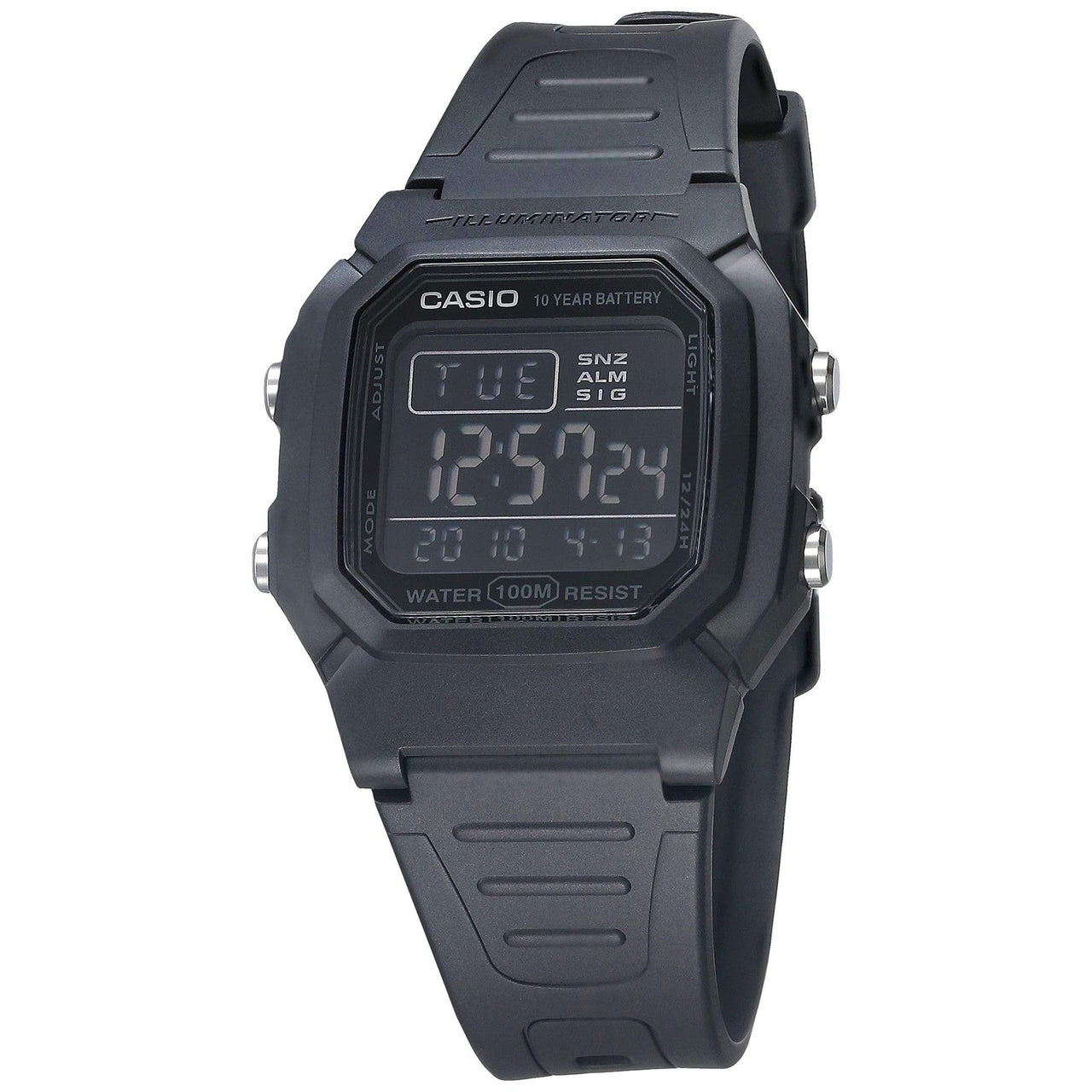 Casio W800HG Men's Digital Watch: 100M Water-Resistant, Multi-Function Alarm, Countdown Timer & 10-Year Battery - watchband.direct