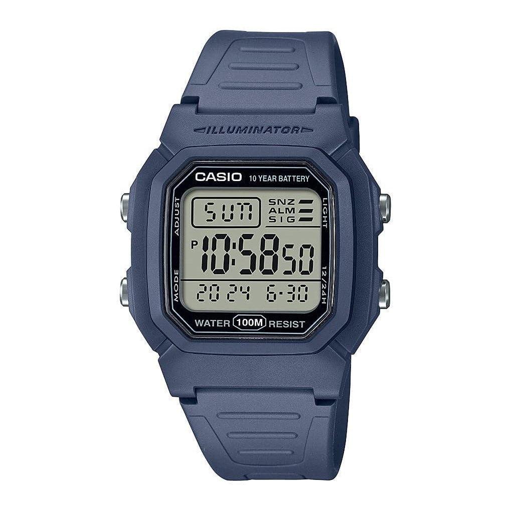 Casio W800HG Men's Digital Watch: 100M Water-Resistant, Multi-Function Alarm, Countdown Timer & 10-Year Battery - watchband.direct