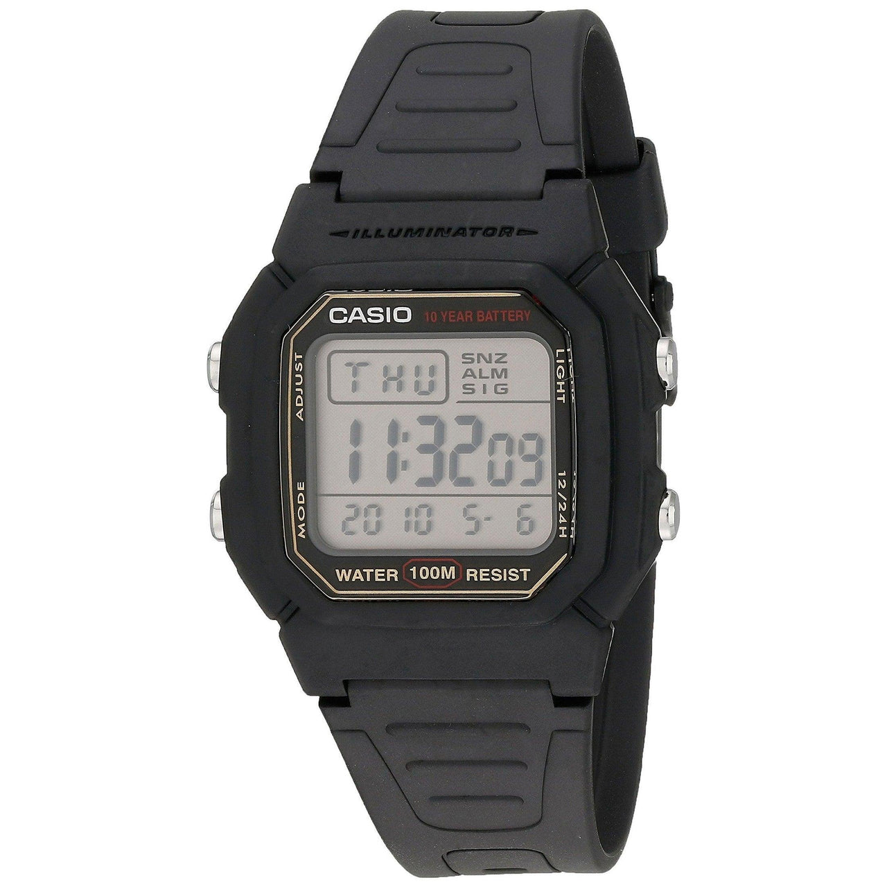 Casio W800HG Men's Digital Watch: 100M Water-Resistant, Multi-Function Alarm, Countdown Timer & 10-Year Battery - watchband.direct
