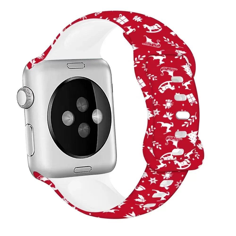 Christmas Patterns Printed Silicone Apple Watch Band - watchband.direct