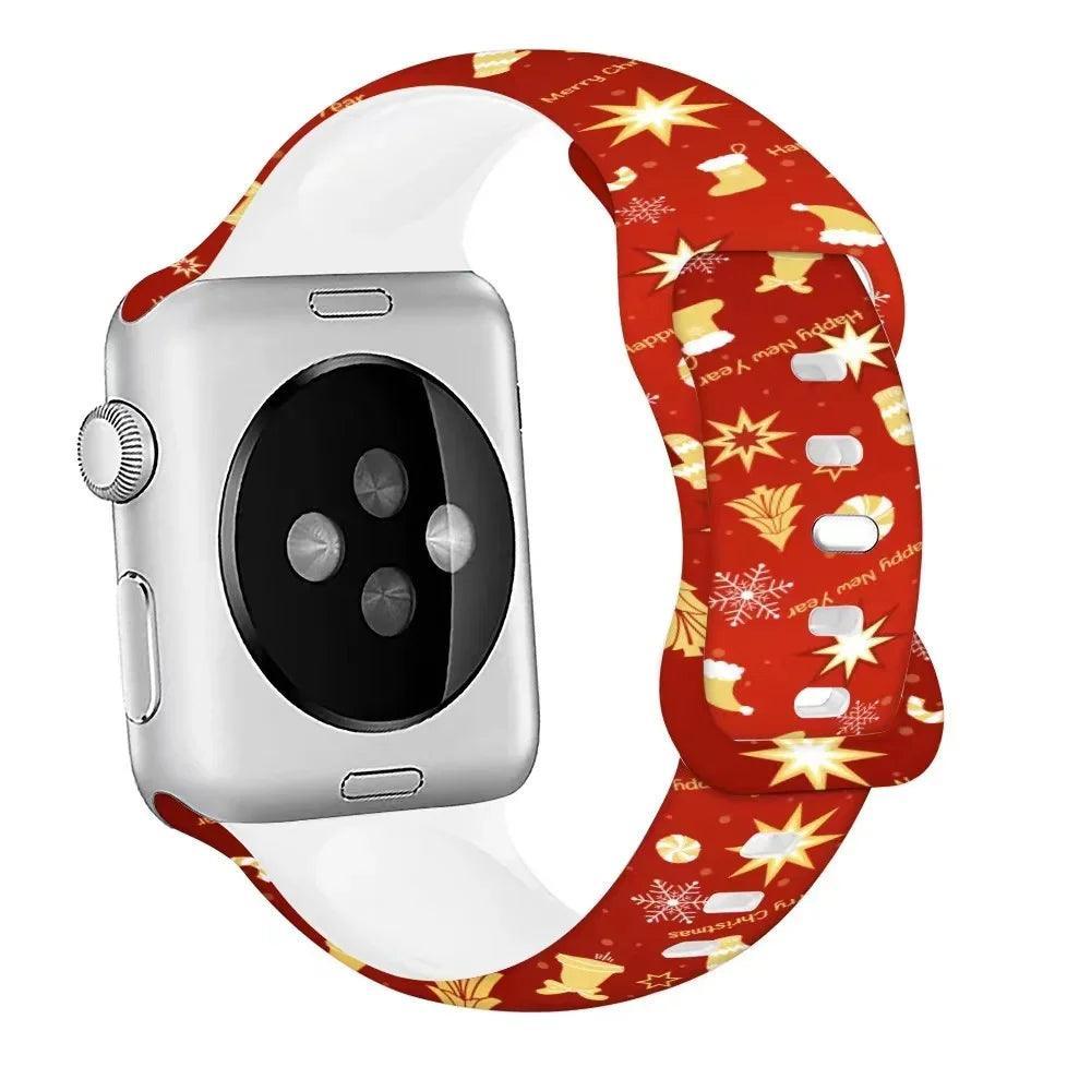 Christmas Patterns Printed Silicone Apple Watch Band - watchband.direct