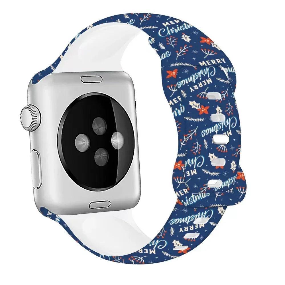 Christmas Patterns Printed Silicone Apple Watch Band - watchband.direct