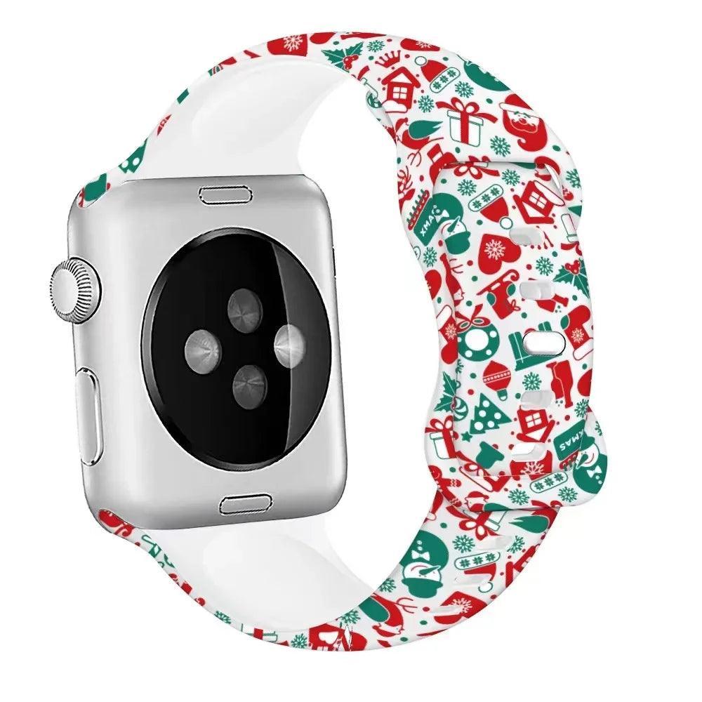 Christmas Patterns Printed Silicone Apple Watch Band - watchband.direct