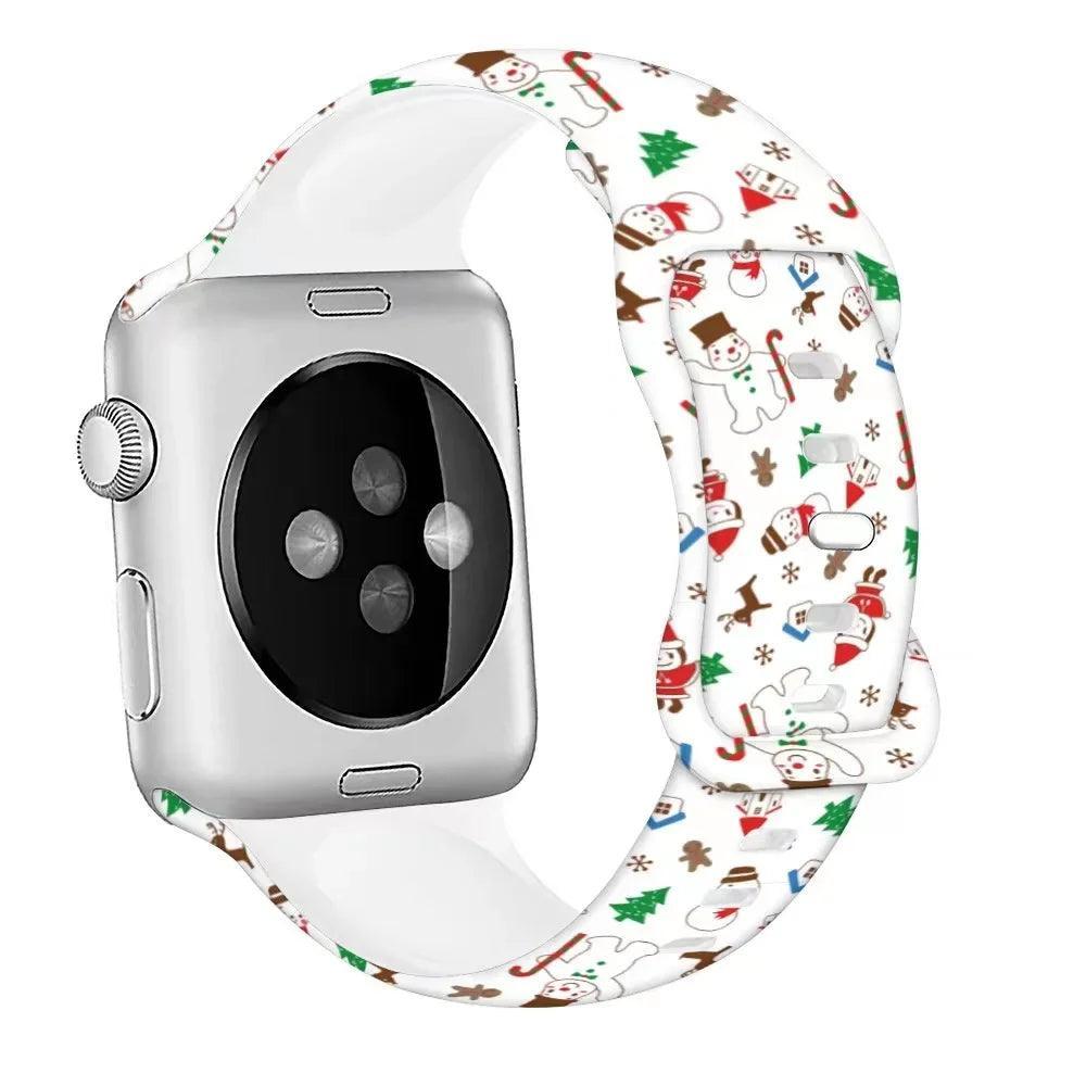 Christmas Patterns Printed Silicone Apple Watch Band - watchband.direct