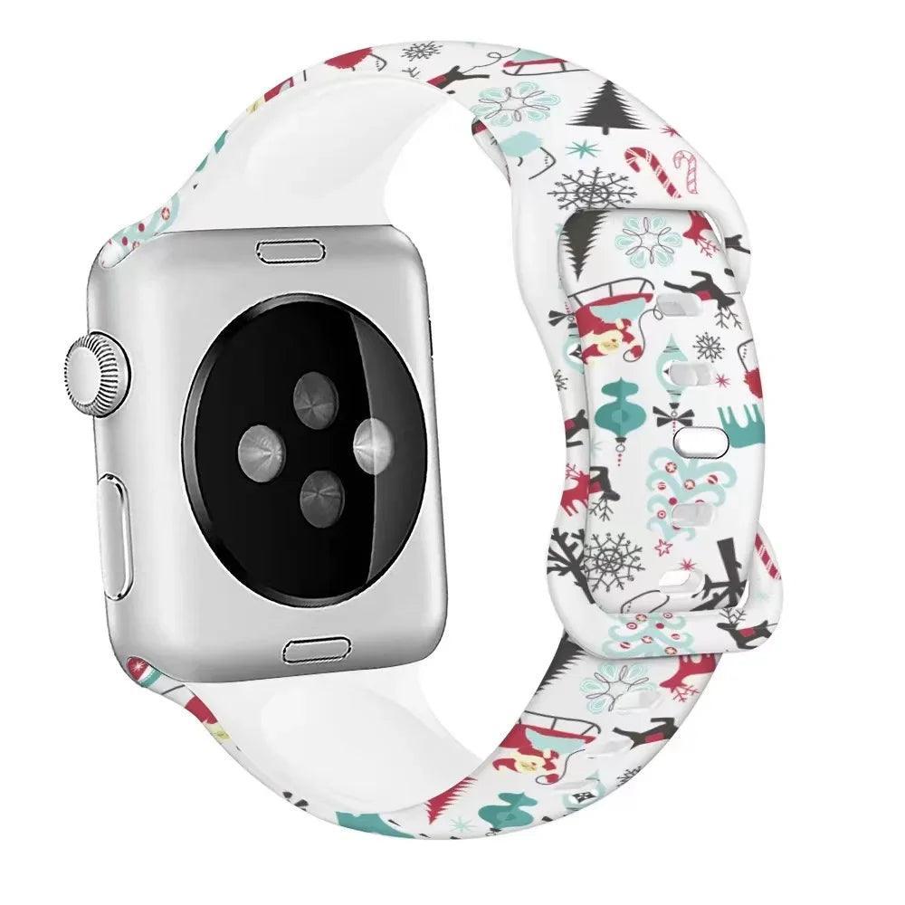 Christmas Patterns Printed Silicone Apple Watch Band - watchband.direct