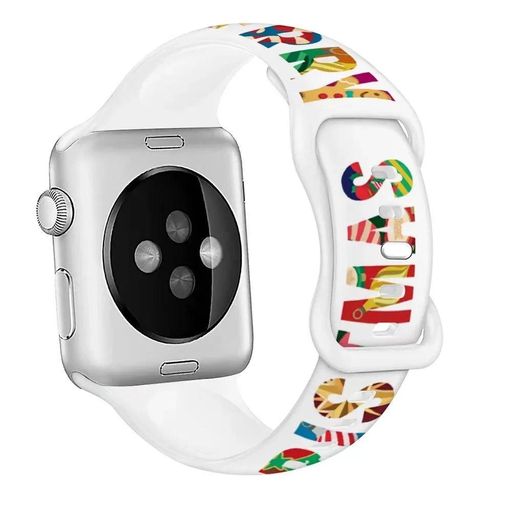 Christmas Patterns Printed Silicone Apple Watch Band - watchband.direct