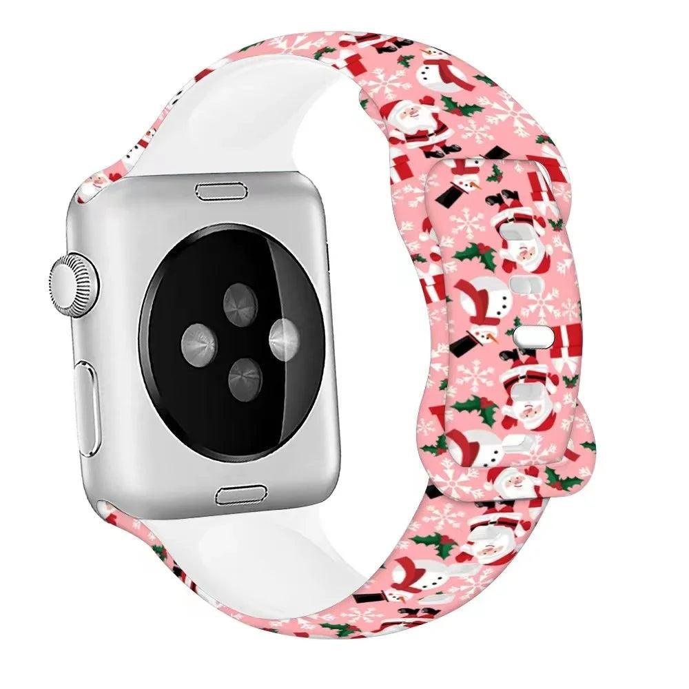 Christmas Patterns Printed Silicone Apple Watch Band - watchband.direct