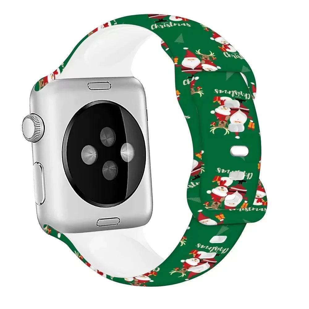 Christmas Patterns Printed Silicone Apple Watch Band - watchband.direct