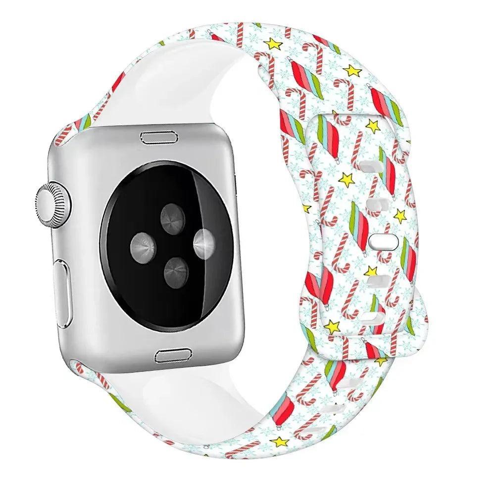 Christmas Patterns Printed Silicone Apple Watch Band - watchband.direct