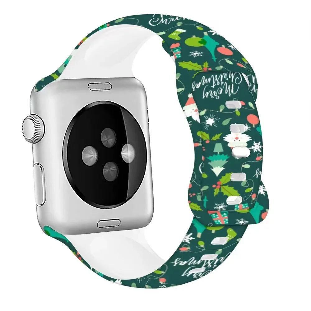 Christmas Patterns Printed Silicone Apple Watch Band - watchband.direct