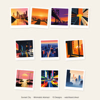 Thumbnail for Sunset City Apple Watch Wallpapers - Minimalist Bundle