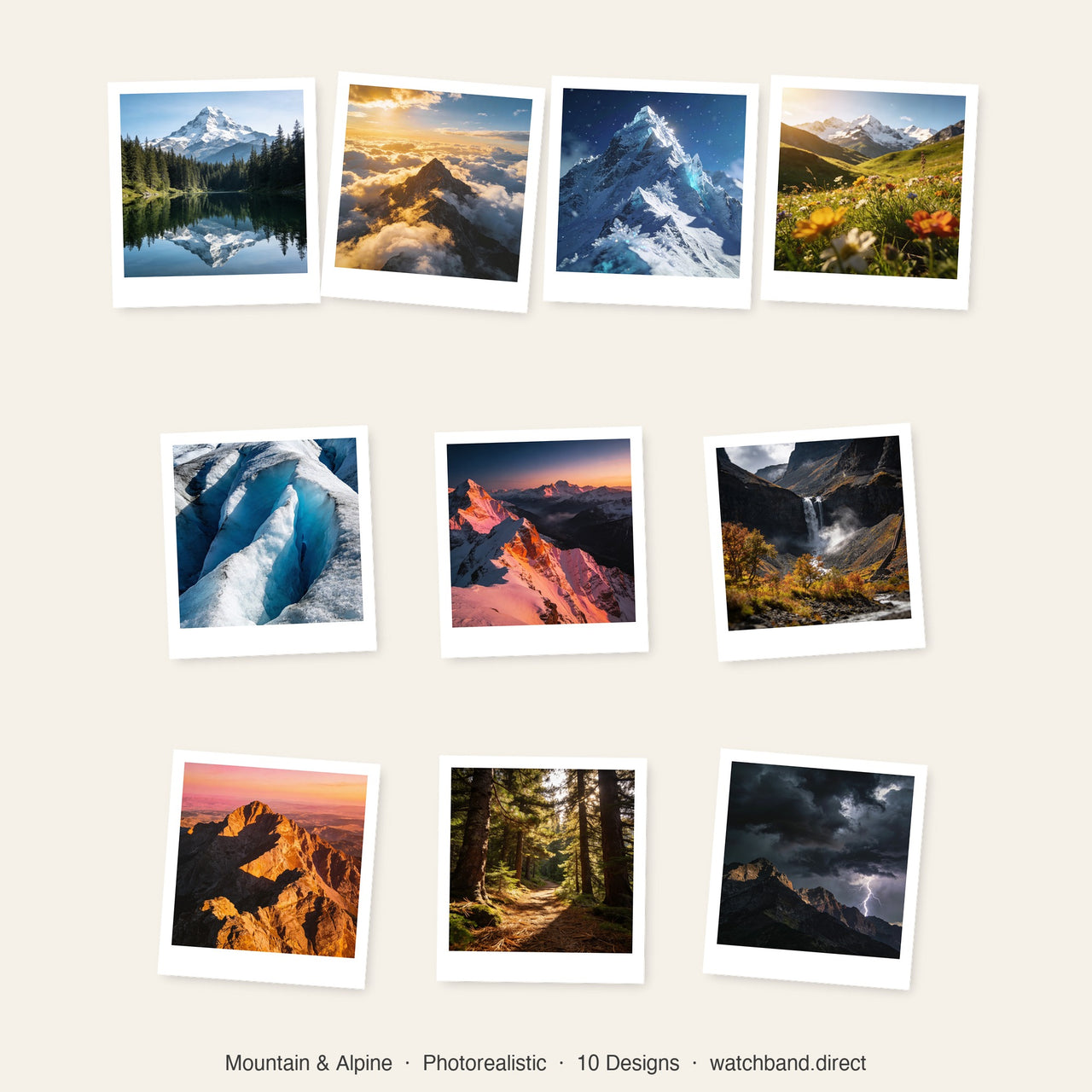 Mountain & Alpine Photorealistic Apple Watch Wallpaper Collage