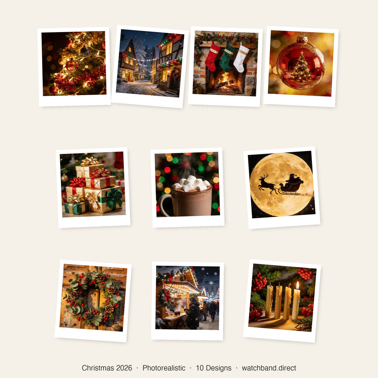 Christmas 2026 Apple Watch Wallpapers - Photorealistic Bundle