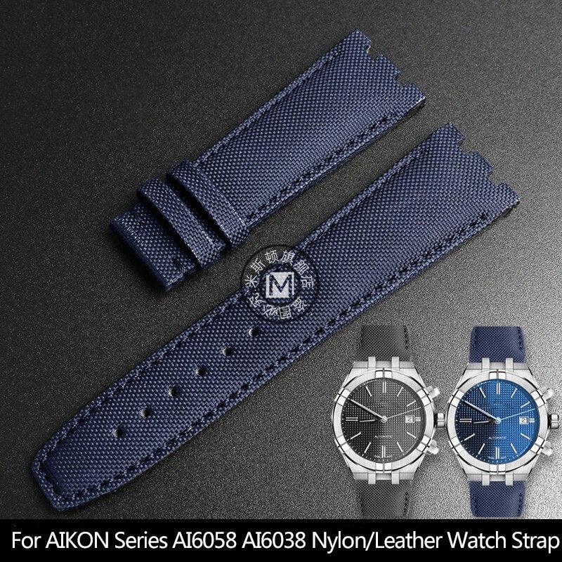 Cowhide/Crocodile Leather Watchband For MAURICE LACROIX AIKON Series - watchband.direct