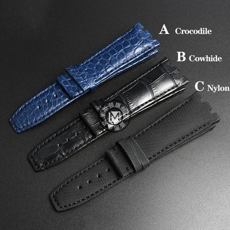 Cowhide/Crocodile Leather Watchband For MAURICE LACROIX AIKON Series - watchband.direct