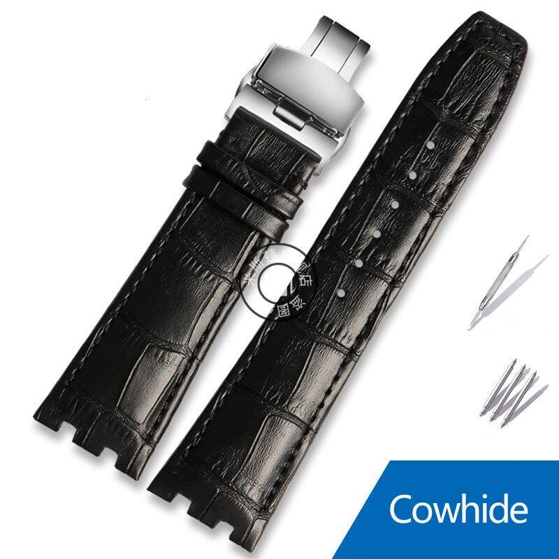 Cowhide/Crocodile Leather Watchband For MAURICE LACROIX AIKON Series - watchband.direct