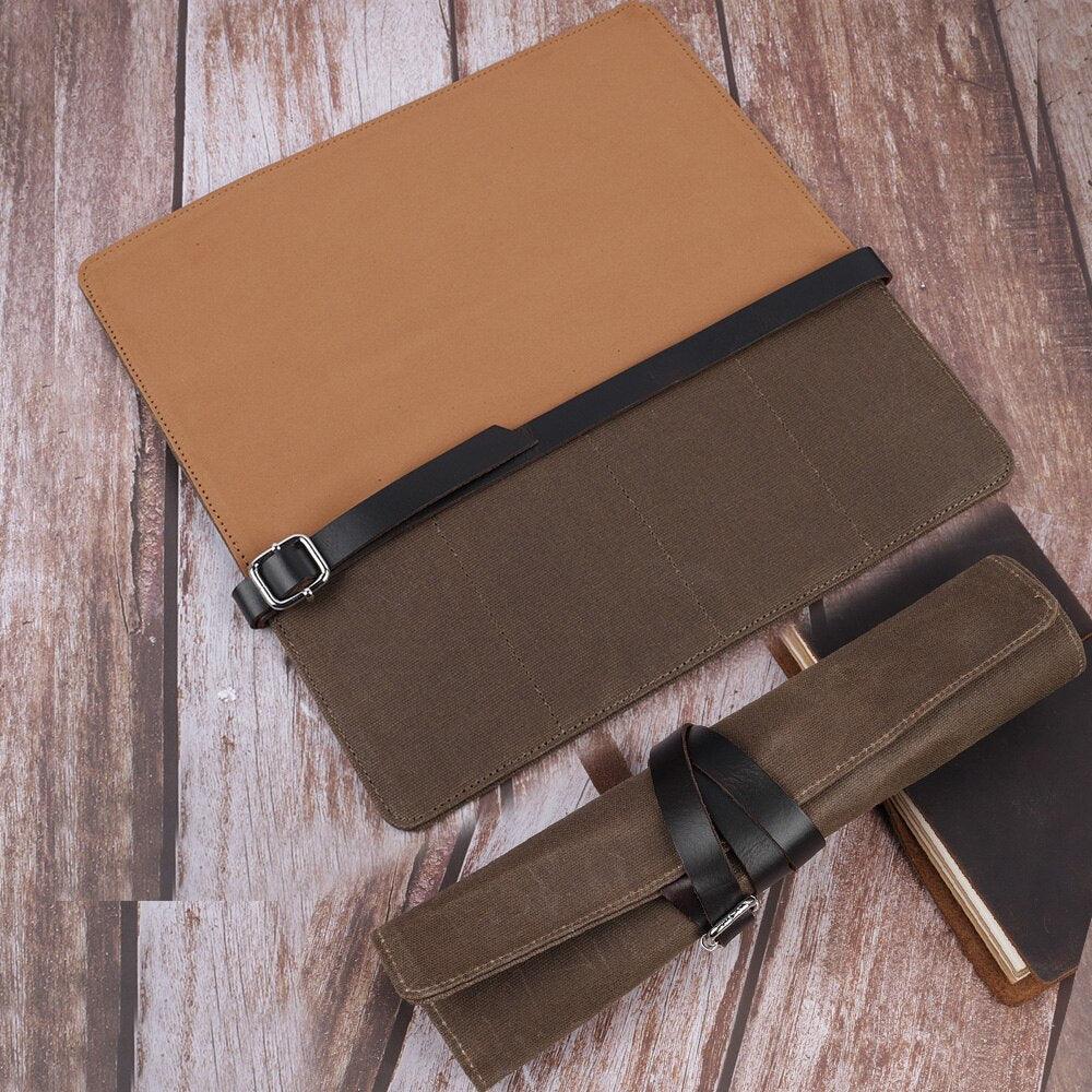 Four Grid Wet Wax Canvas Watch Box - watchband.direct