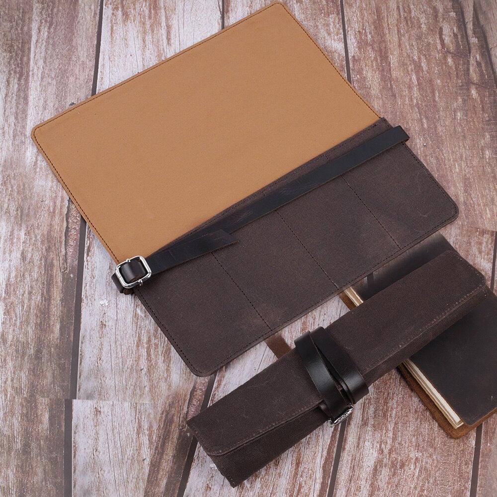 Four Grid Wet Wax Canvas Watch Box - watchband.direct