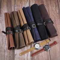 Thumbnail for Four Grid Wet Wax Canvas Watch Box - watchband.direct