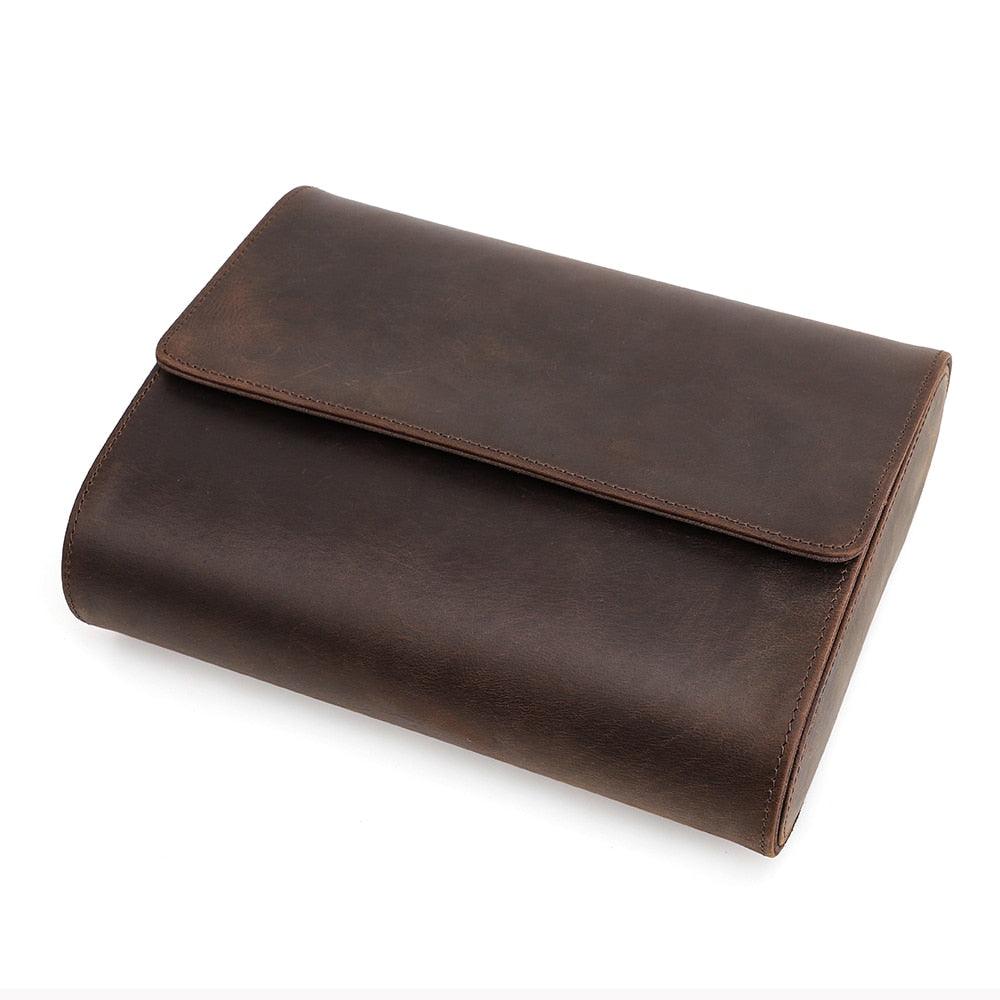 Genuine Leather Watch Box Display Case for 6 Watches - watchband.direct