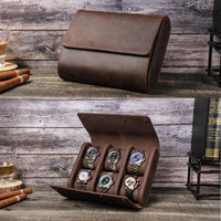 Thumbnail for Genuine Leather Watch Box Display Case for 6 Watches - watchband.direct
