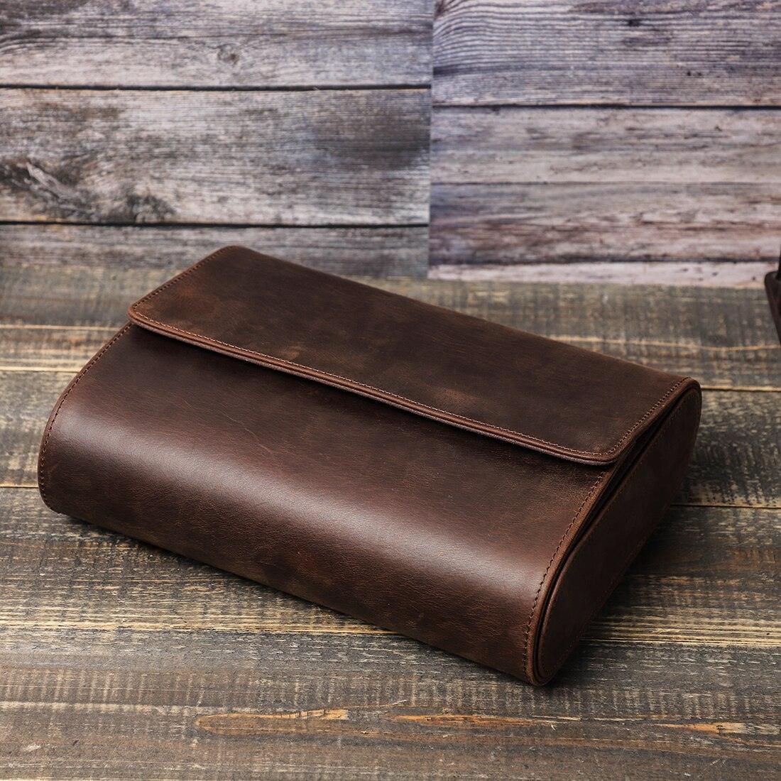 Genuine Leather Watch Box Display Case for 6 Watches - watchband.direct