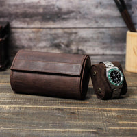 Thumbnail for Leather 2 Slots Watch Roll Case - watchband.direct