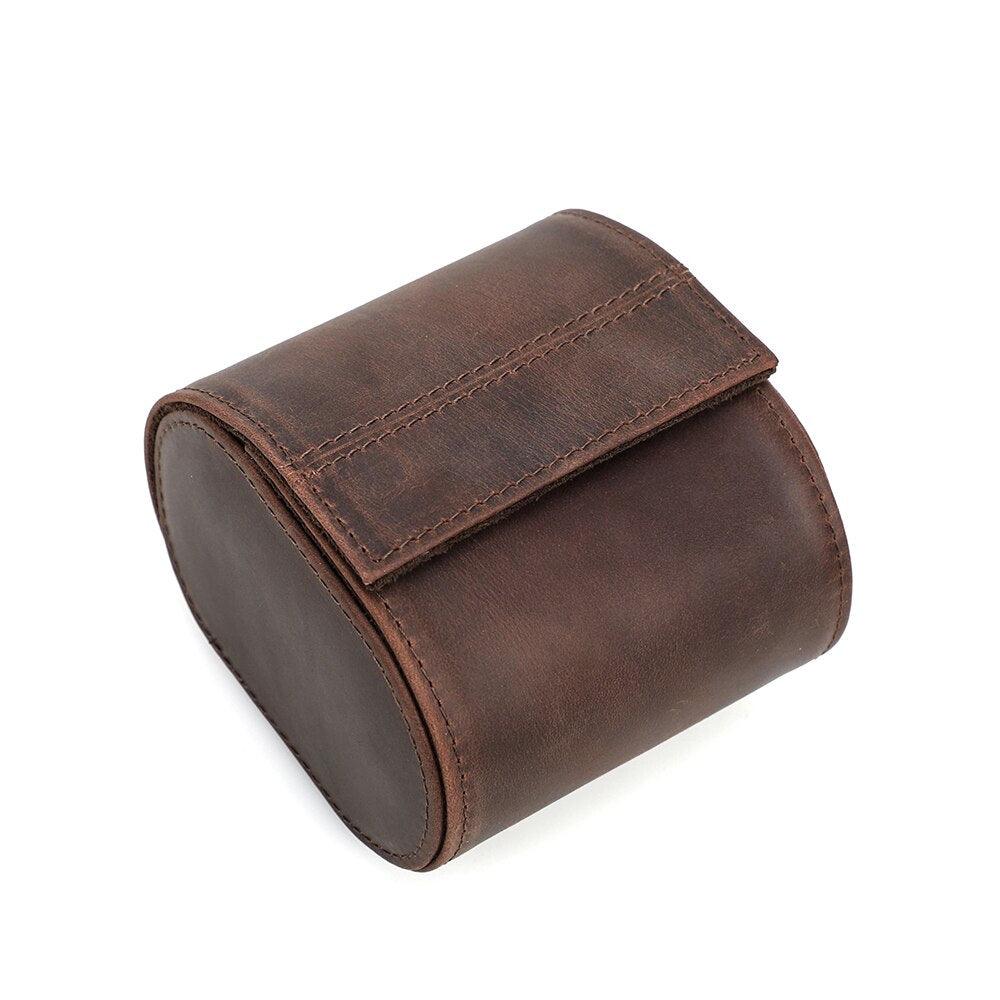 Leather 2 Slots Watch Roll Case - watchband.direct