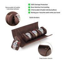 Thumbnail for Leather 4 Slots Watch Roll Case - watchband.direct