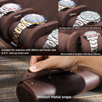 Thumbnail for Leather 4 Slots Watch Roll Case - watchband.direct