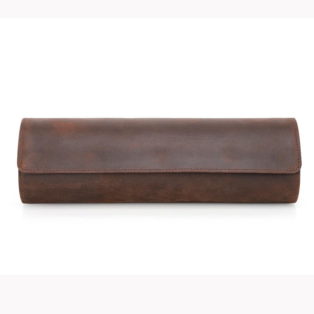 Leather 4 Slots Watch Roll Case - watchband.direct
