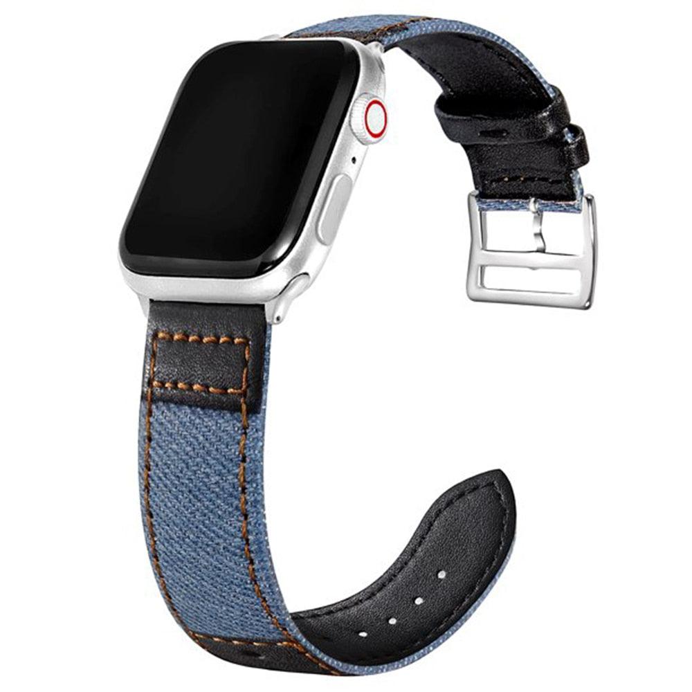 Leather Jeans Hybrid Watch Band for Apple Watch - watchband.direct