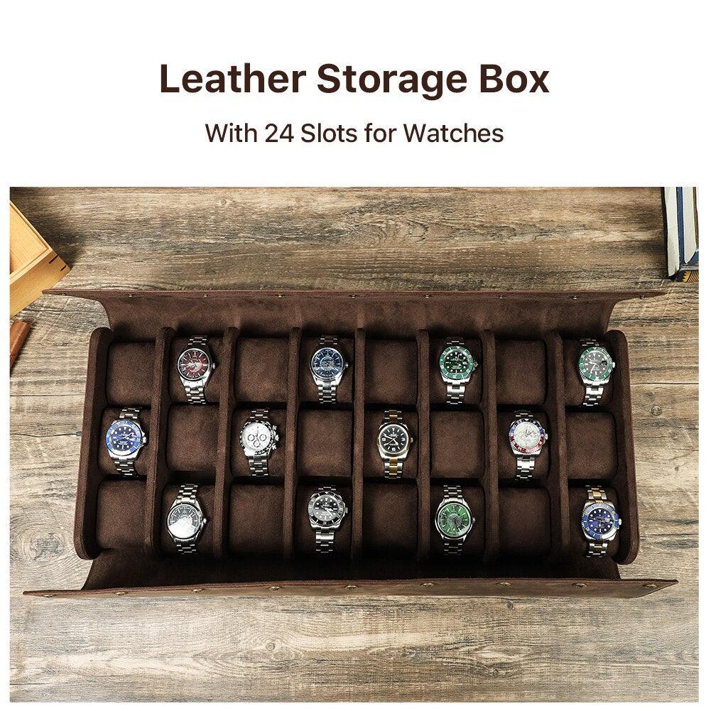 Luxury 24 Slots Watch Organizer Box - watchband.direct