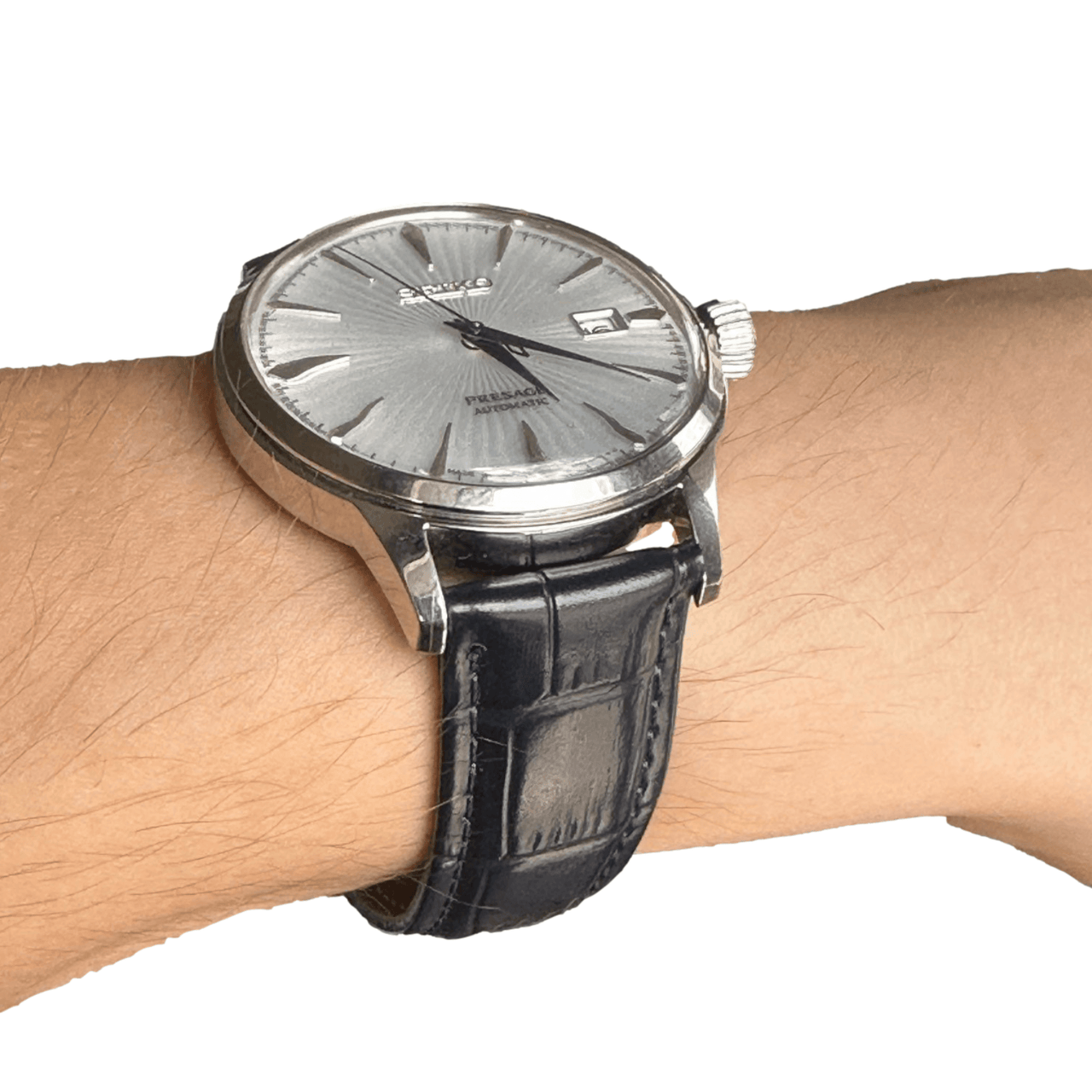 Classic Aligator Print Leather Watchband - watchband.direct
