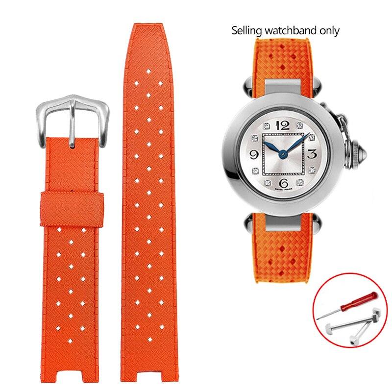 Rubber Silicone Notched Strap for Cartier Pasha - watchband.direct