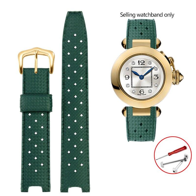 Rubber Silicone Notched Strap for Cartier Pasha - watchband.direct