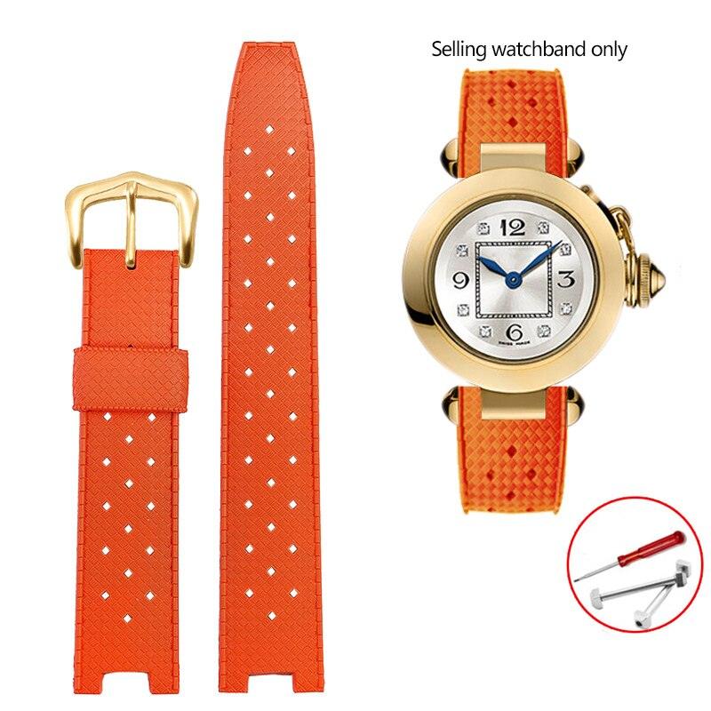 Rubber Silicone Notched Strap for Cartier Pasha - watchband.direct