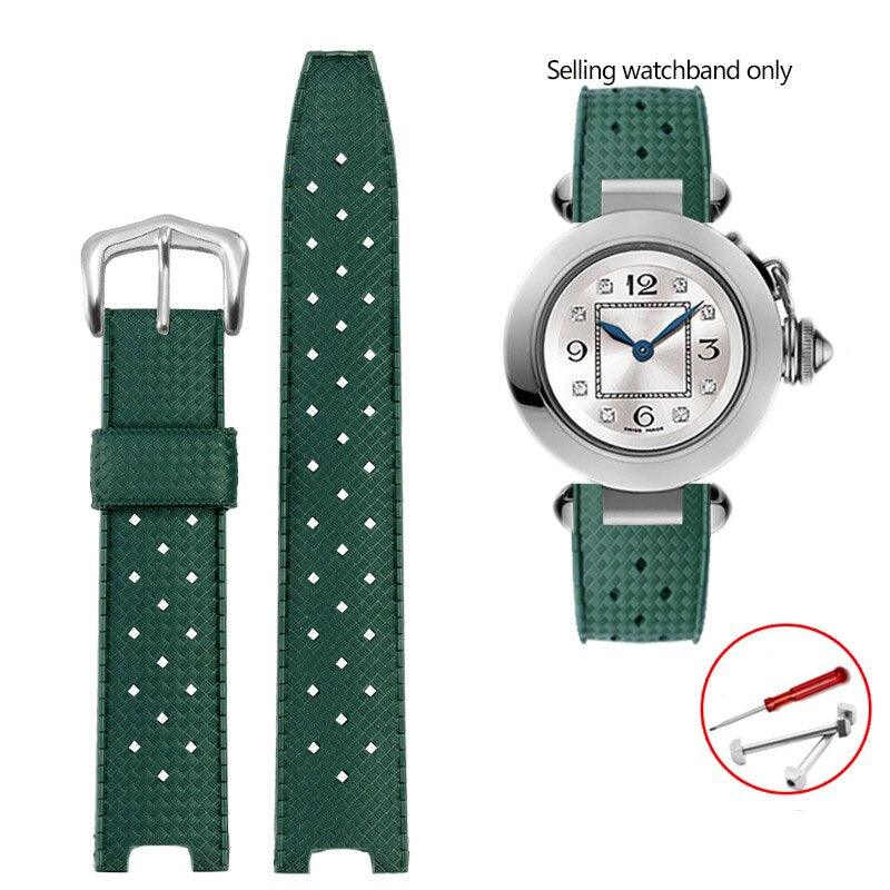 Rubber Silicone Notched Strap for Cartier Pasha - watchband.direct