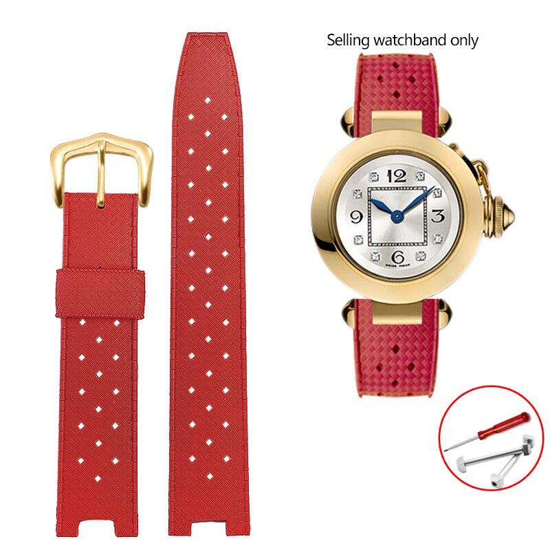 Rubber Silicone Notched Strap for Cartier Pasha - watchband.direct