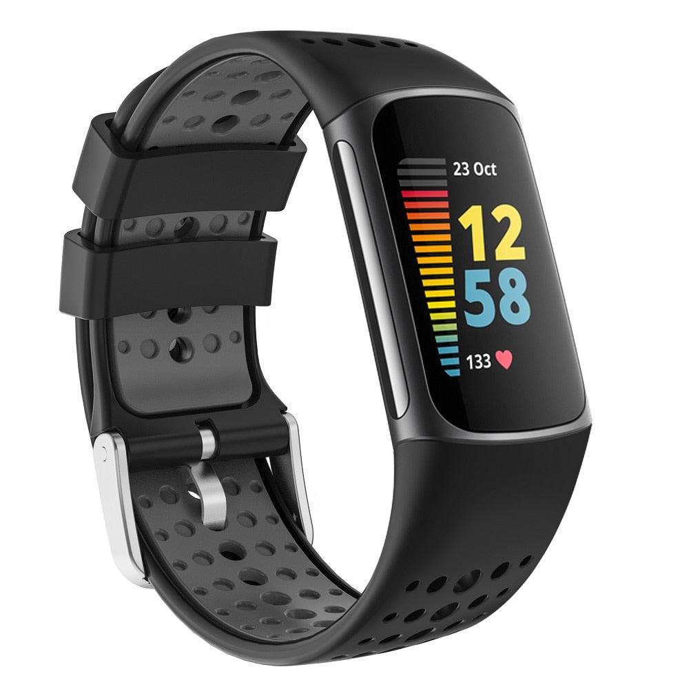 Silicone Perforated Sports Strap for Fitbit Charge 5 - watchband.direct