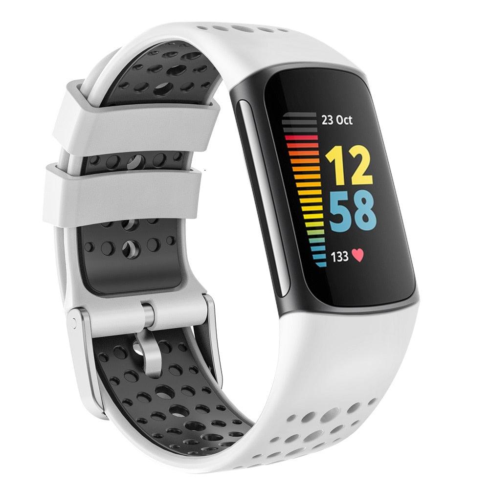 Silicone Perforated Sports Strap for Fitbit Charge 5 - watchband.direct