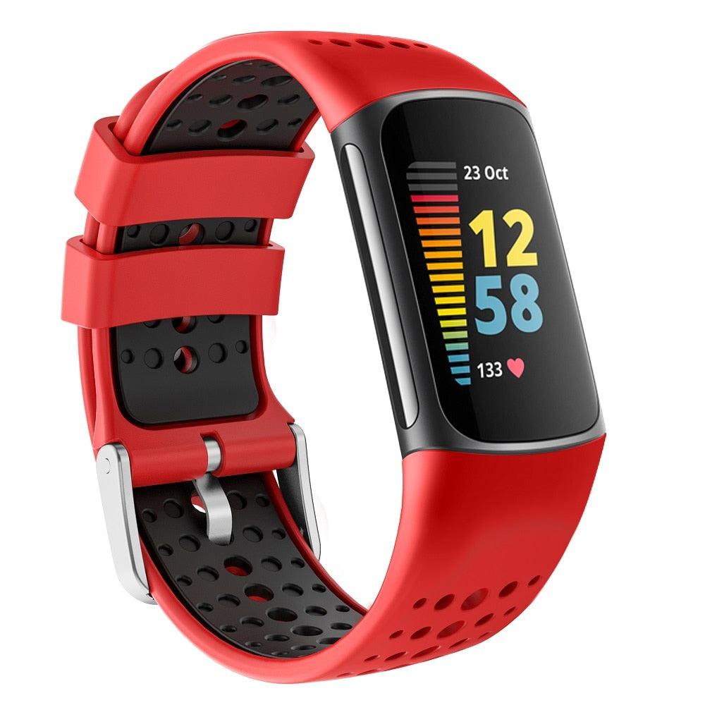 Silicone Perforated Sports Strap for Fitbit Charge 5 - watchband.direct