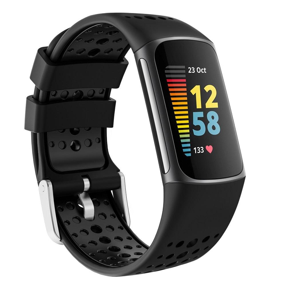 Silicone Perforated Sports Strap for Fitbit Charge 5 - watchband.direct