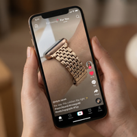Thumbnail for 9-beads Solid Stainless Steel Watch Band - Customer TikTok review