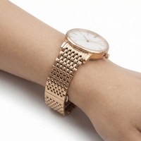 Thumbnail for 9-beads Solid Stainless Steel Watch Band - Wristshot on wrist