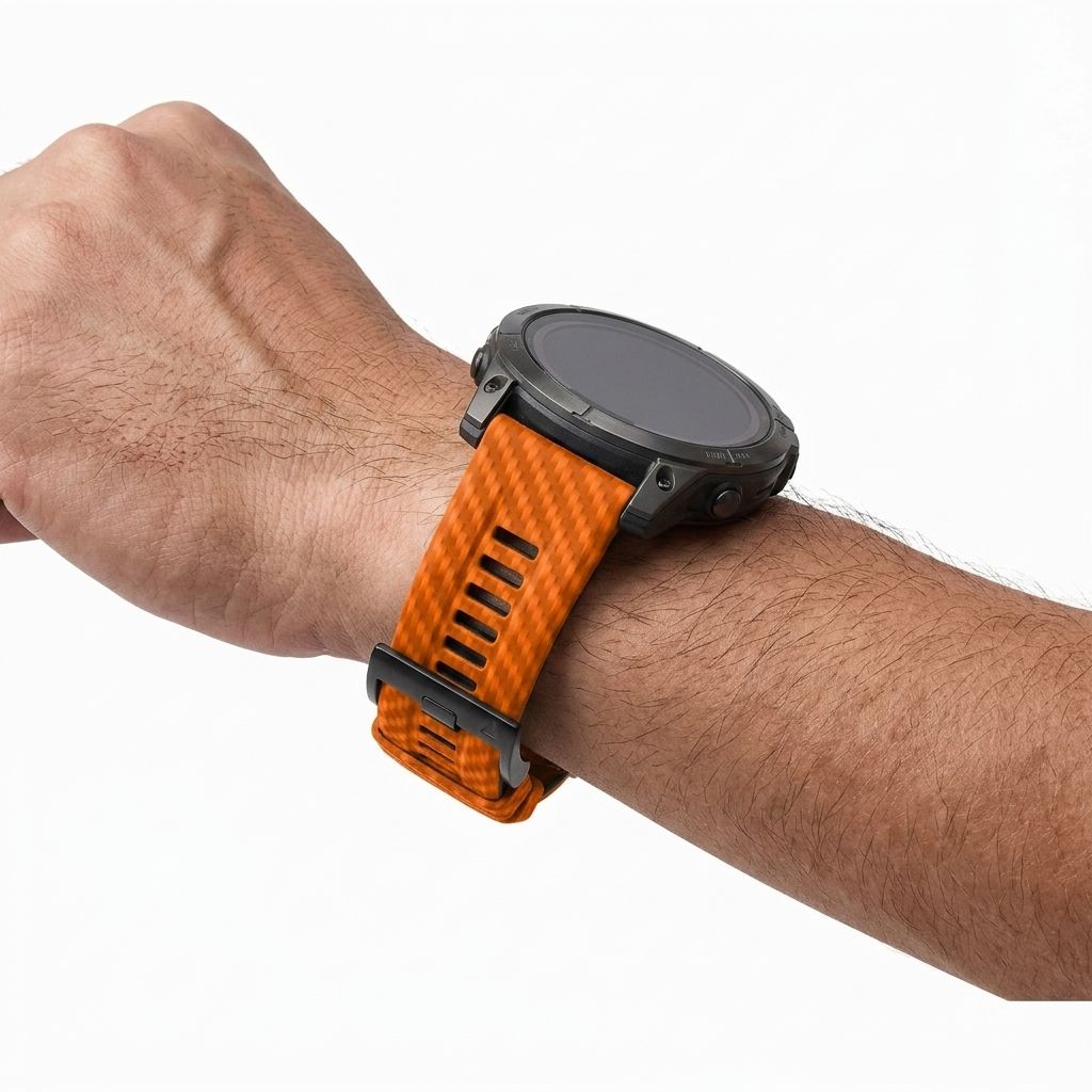QuickFit Carbon Fiber Texture Silicone Strap for Garmin Fenix & Epix