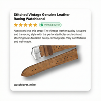 Thumbnail for Stitched Vintage Genuine Leather Racing Watchband - 5-Star Review