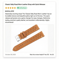 Thumbnail for Classic Rally Road Worn Leather Strap with Quick Release - 5-Star Review