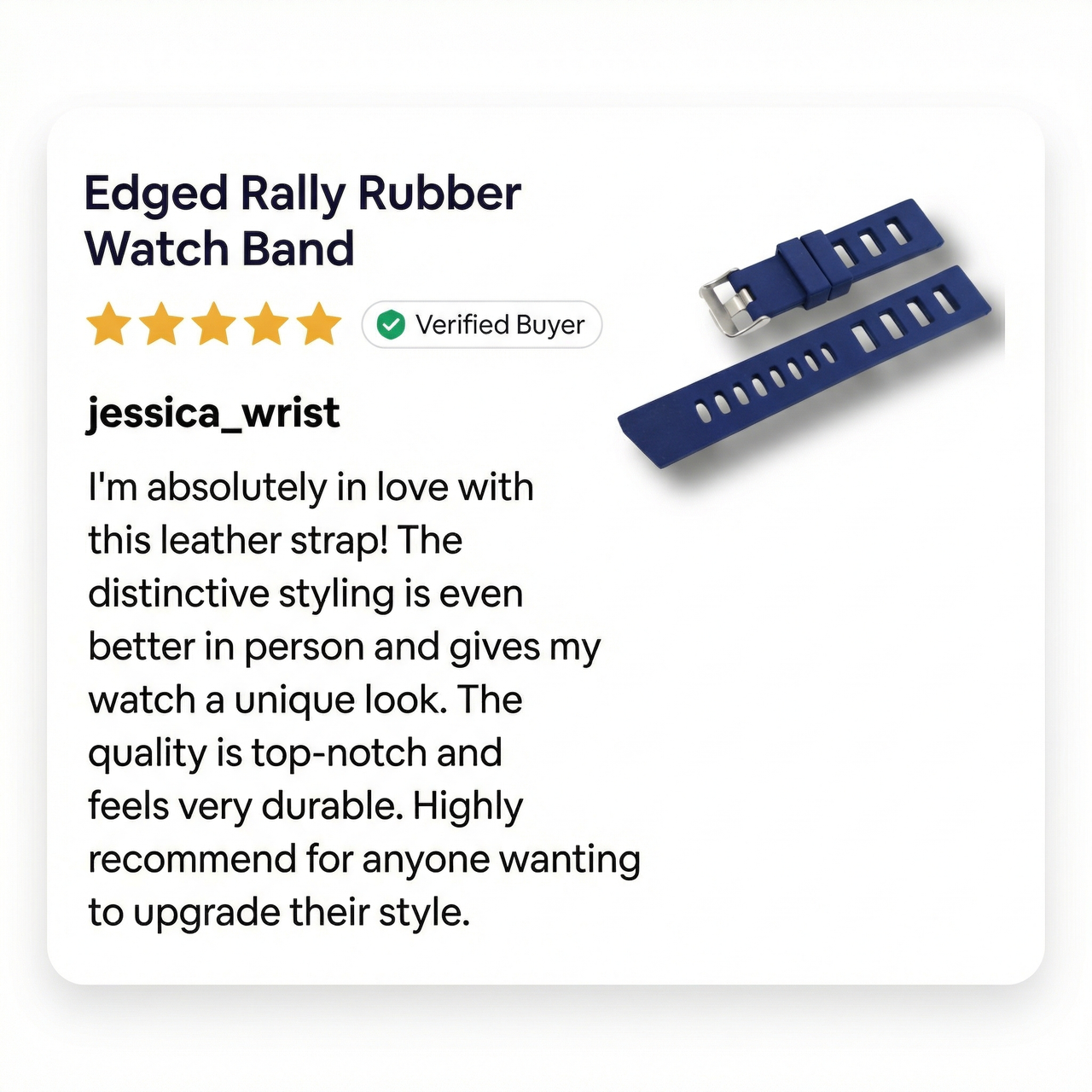 Edged Rally Rubber Watch Band - 5-Star Review